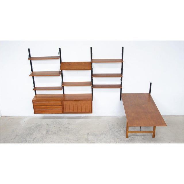 Brown Vintage Royal System Bookcase with Drop-Leaf Table by Poul Cadovius, 1950s For Sale - Image 8 of 13