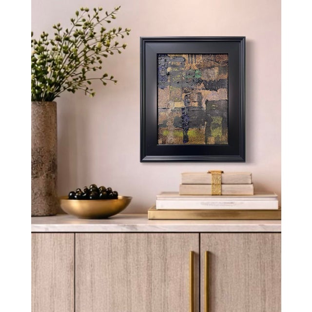 This original mixed-media abstract painting by J. Kent Martin is inspired by aerial views of farmland and the ordered...