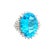 14.16 Carat Blue Topaz Diamond Platinum Ring, Size 6.5 For Sale - Image 4 of 4
