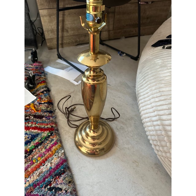 Stiffel Vintage Stiffel Candlestick Style Brass Lamp For Sale - Image 4 of 10