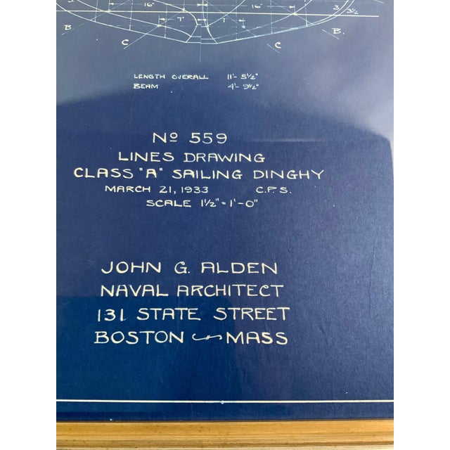 Original Blueprint for the Sailing Dingy “Burp” by John Alden For Sale - Image 4 of 8