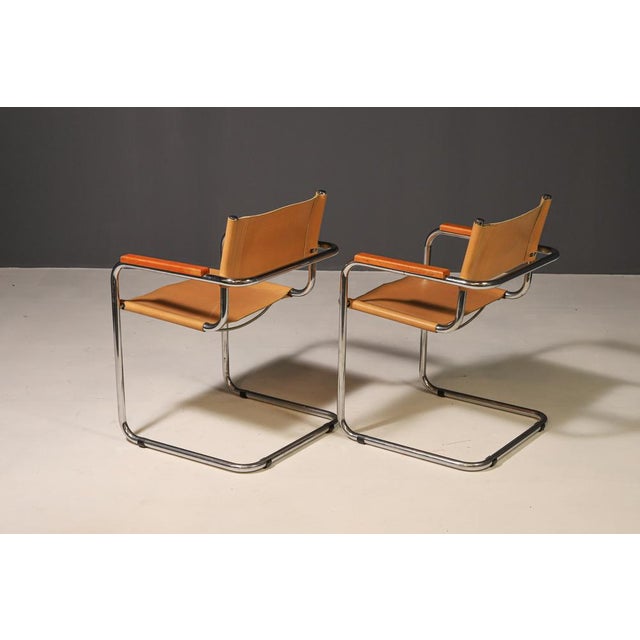 Set of Tubular Steel Cantilever Armchairs, 1970s For Sale - Image 7 of 18
