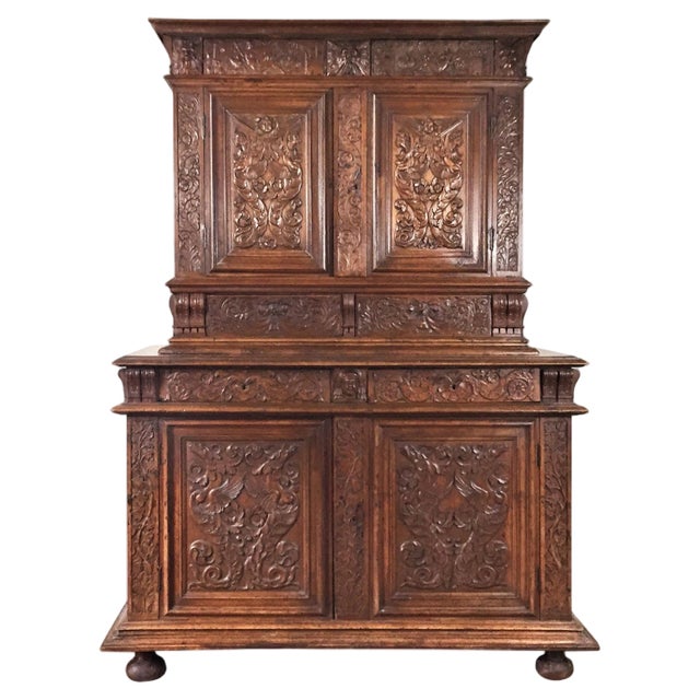 Renaissance Richly Carved Cupboard, 1580 For Sale
