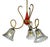 Vintage Murano Glass and Brass Chandelier, Italy, 1950s For Sale