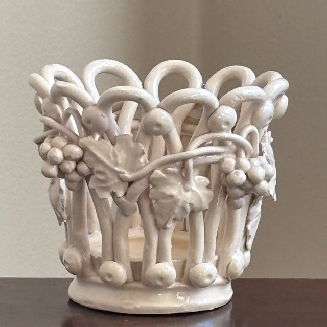 Mid-20th Century Italian Ceramic Openwork Cachepot For Sale - Image 9 of 17