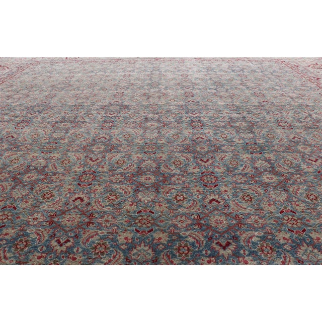 Antique Persian Tabriz Rug All-Over Floral Design 10'10 X 13'0 For Sale In Atlanta - Image 6 of 13