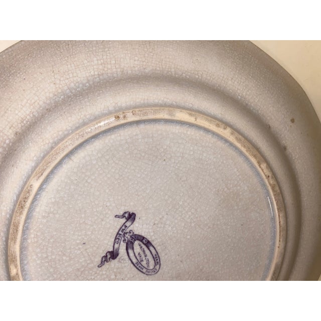 English Antique P. W. & Co. Purple Mulberry Transferware Plate, “Washington’s Vase” - 9” For Sale - Image 3 of 6