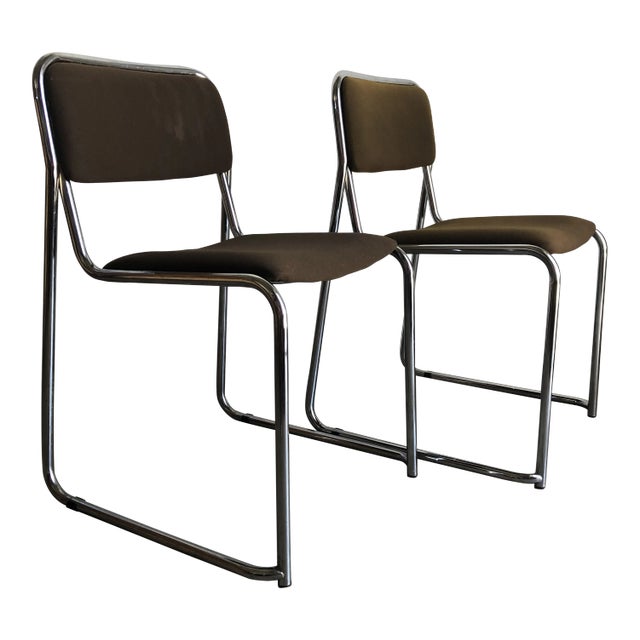 1970s Italian Chrome Chairs by the Otto Gerdau Company - a Pair For Sale