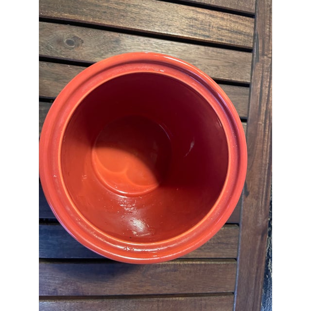 Mid-Century Modern Vintage Large Homer Laughlin Fiesta Persimmon Canister & Lid - Retired For Sale - Image 3 of 6
