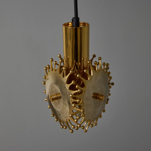 1960s Sculptural Brass Pendant Lamp by Armatur Hantverk Tibro, Sweden For Sale - Image 12 of 12