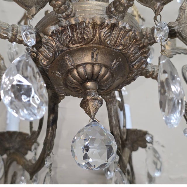 1960s Hollywood Regency 8-Arm Brass Birdcage & Double Pineapple Chandelier - Rewired For Sale - Image 4 of 12
