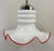 Mid-Century Modern Italian Murano Glass Pendant Lamps with Red Trim, Italy, 1970s, Set of 2 For Sale - Image 3 of 12
