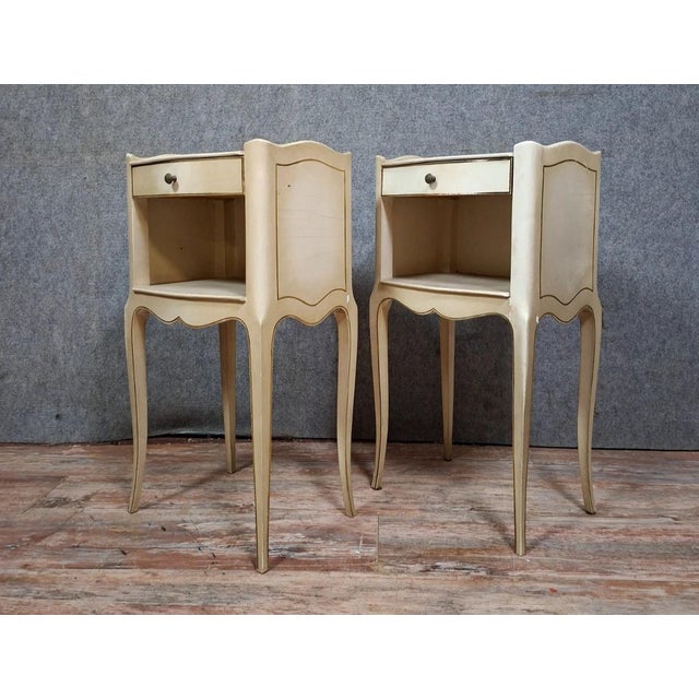 20th Century Louis XV Lacquered Bedside Tables, Set of 2 For Sale - Image 10 of 10