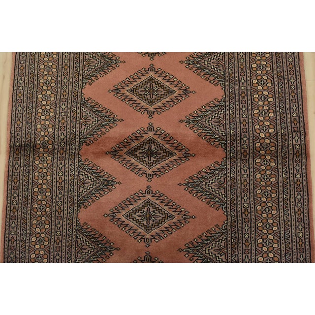 2020s Bokhara Jaldar Rug 3’1” X 4’10” Pink Wool Tribal Hand-Knotted Oriental Carpet For Sale - Image 5 of 11