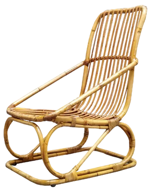Rattan Armchair attributed to Tito Agnoli, Italy, 1960s