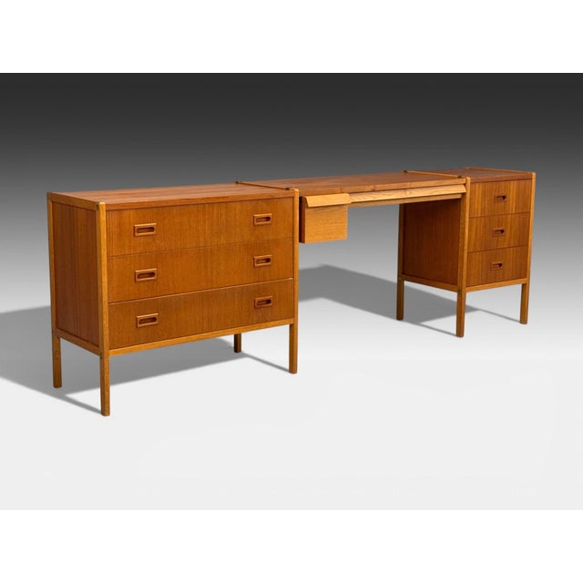 Mid-Century Modern Bertil Fridhagen, Swedish Modern, Writing Desk or Vanity, Teak, Sweden, 1960s For Sale - Image 3 of 12