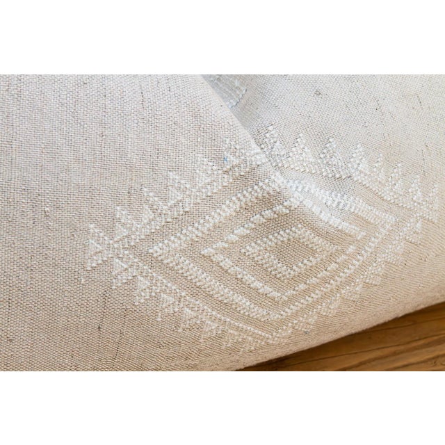 1990s Oasis Linen Oversized Lumbar Moroccan Pillow For Sale - Image 5 of 10