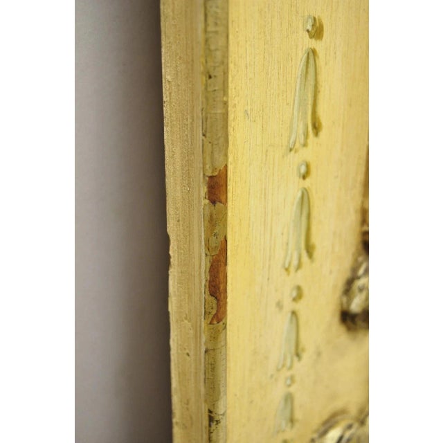 Wood Antique Italian Neoclassical Giltwood Hand Painted 59" Trumeau Wall Mirror For Sale - Image 7 of 12