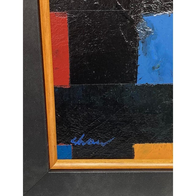Charles Green Shaw, American, 1892 to 1974, abstract oil painting on cardboard. Signed by the artist lower left. Framed....