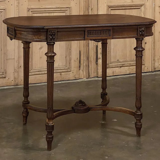 19th Century French Louis XVI Walnut End Table ~ Library Table For Sale - Image 13 of 13