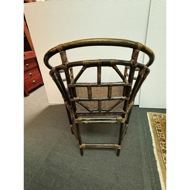 Brown Brighton Pavilion Bamboo Dining Chairs, Vintage Set of Eight For Sale - Image 8 of 12