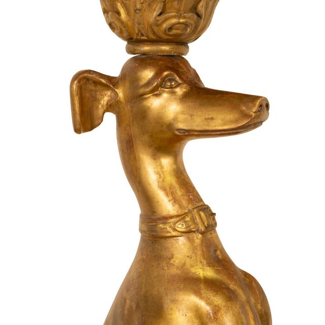 Antique French 18thC Louis XVI Gilt-Wood Greyhound Dog Jardinière Stand 1780 For Sale - Image 16 of 18