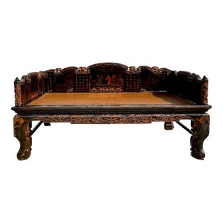 Vintage Asian Chinoiserie Opium Bed For Sale