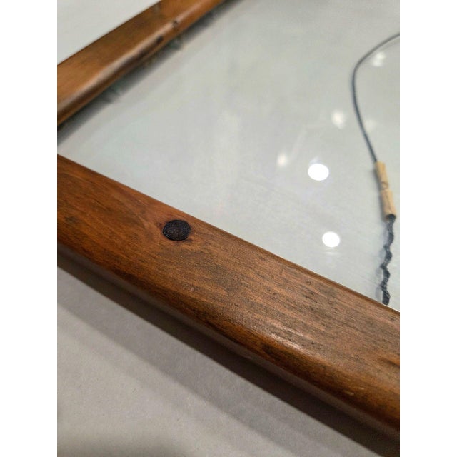 Wood Mid 20th Century Rustic Live Edge Wooden Picture Frame • Natural Stained Wood • Glass Front Wall Frame • Handmade Style Décor For Sale - Image 7 of 11