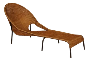 Francis Mair Attributed Mid Century Modern Wicker Lounge Chair