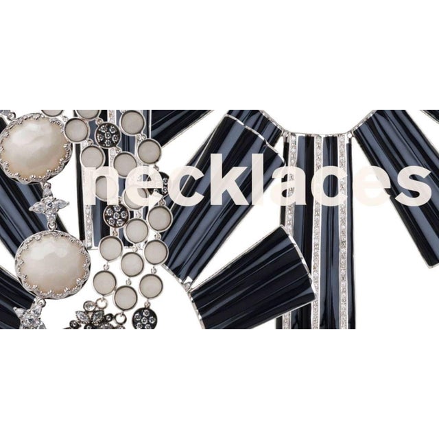 Miriam Salat Cascade Vintage Sterling & White Topaz Ivory Resin Choker For Sale In New York - Image 6 of 11