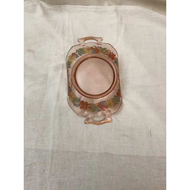 1920s Imperial Depression Relish Glass Nuart Bowl, Pink With Gold Trim For Sale - Image 4 of 5