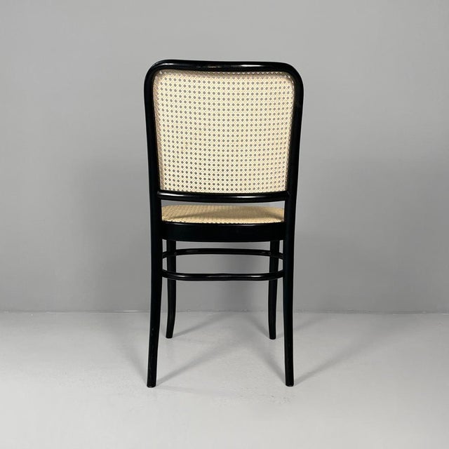 1980s Italian Modern Chair in Straw and Black Wood, 1980s For Sale - Image 5 of 11