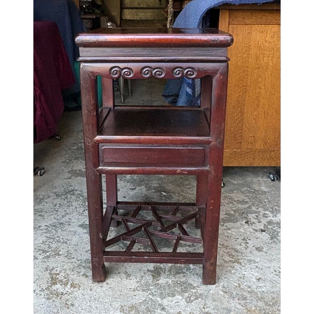 Chinese Antique Chinese Qing Dynasty 19thC Chow Tea Table Cracked Ice Motif For Sale - Image 3 of 12