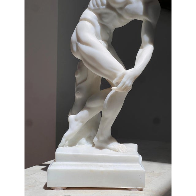 Mid 20th Century 20th Century Neoclassical Sculpture Of An Olympian Disc-Thrower For Sale - Image 5 of 12