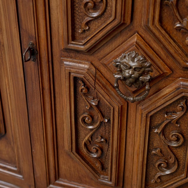 Vintage Carved Wooden Sideboard, 1940s For Sale - Image 11 of 12