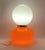 Space Age Murano glass table lamp. Attrib. to Mazzega, Italy 1970s Opaline half white glass and red glass. Chromed...