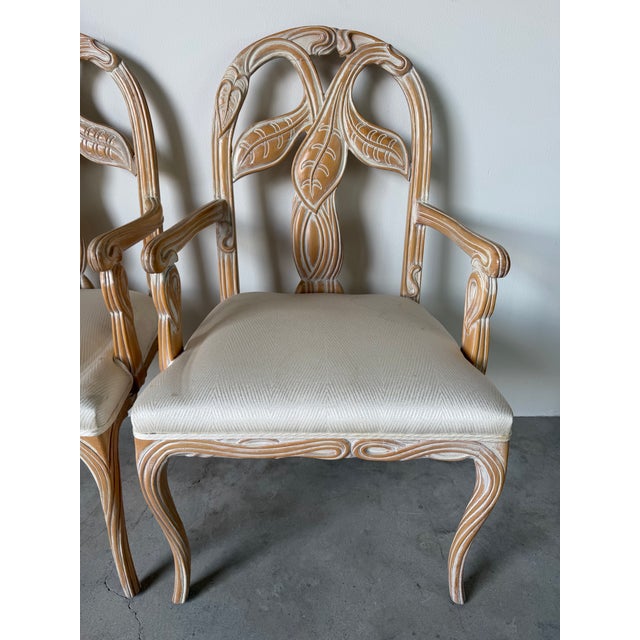 Vintage Regency Faux Bois Palm Dining Chairs – A Pair For Sale In Miami - Image 6 of 12