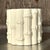 Vintage coastal glazed ceramic bamboo cache pot. This charming piece features a bamboo-inspired design with a glossy...