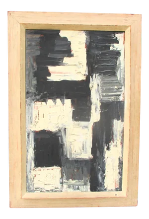 Vintage 1960's Abstract Expressionist Oil on Panel