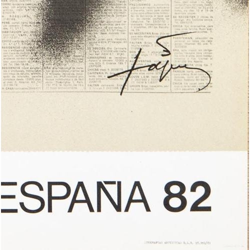 Antoni Tapies, 1982 World Cup, Original Signed Lithograph For Sale - Image 3 of 5