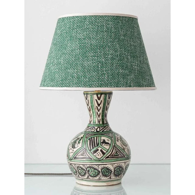Mid-Century Modern Spanish Revival Table Lamp in Punter Green and Black Ceramic, 1970s For Sale - Image 16 of 16