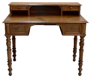 Antique Louis Philippe Style Oak Desk