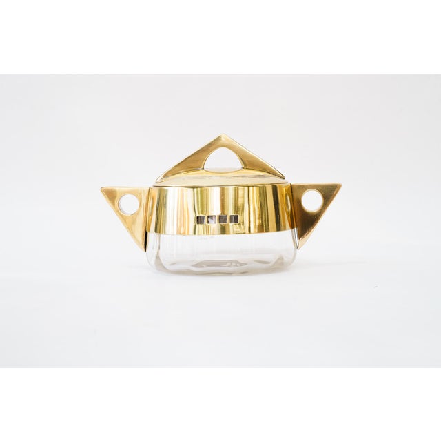 Argentor Sugar bowl made of brass and glass. Design by Jutta Sika around 1910 This piece has an attribution mark, I am...