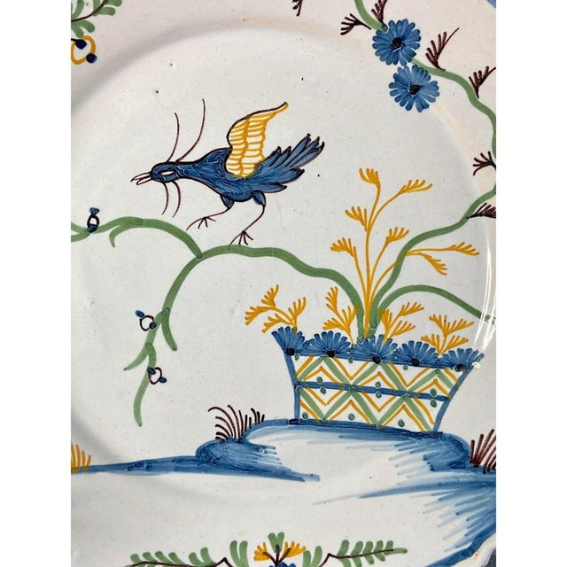 Antique Chinese Style Faience Plate from Nevers, France, 1790s For Sale - Image 3 of 8