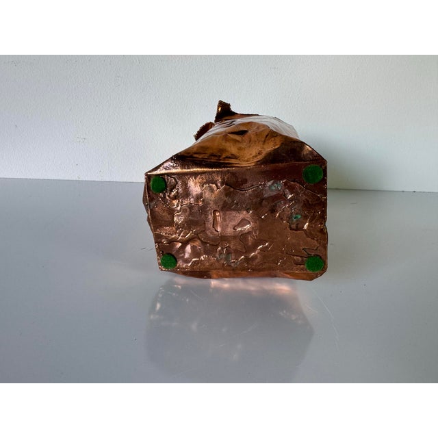 Bronze 1980s Vintage Sculptural Bronze “Paper Bag” Vase by California Bronze For Sale - Image 8 of 12