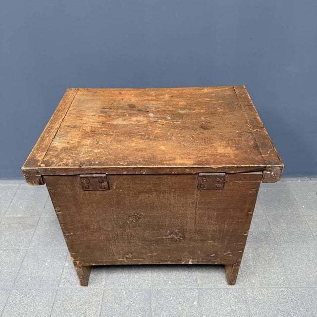 Antique Brown Painted Chest For Sale - Image 13 of 16