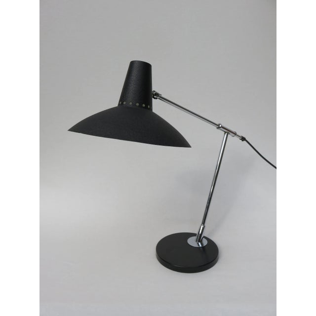 Mid-Century Modern Table Lamp in Black Lacquer and Chrome Plating, 1960s For Sale - Image 3 of 12