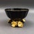 Mid 20th Century Mid 20th Century Jay Strongwater Brittany Black Porcelain 18k Gold Embellished Fluted Bowl For Sale - Image 5 of 8