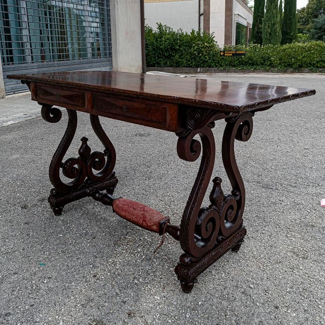 Vintage Carved Desk Table For Sale - Image 14 of 18