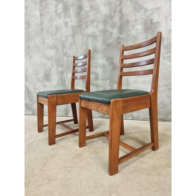 Set of Vintage Dining Chairs in Walnut by Bas Van Pelt, 1930s For Sale - Image 12 of 15